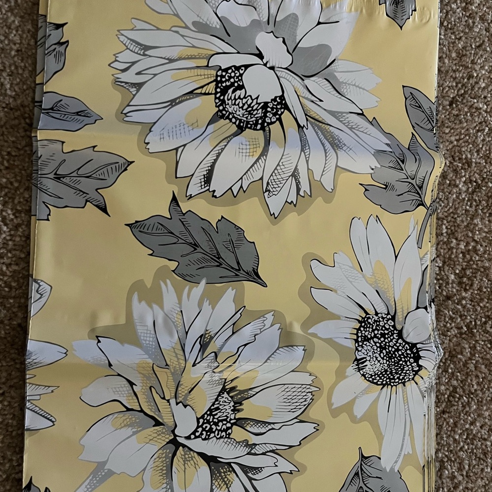 Floral Yellow and Gray poly mailers  10 per bundle